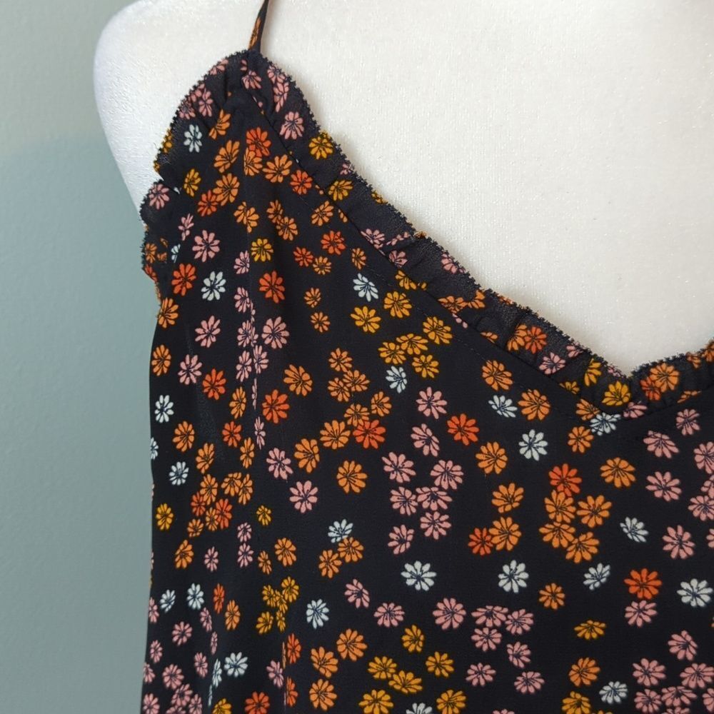 Loft Blue Daisy Floral Ruffle Cami Top - Picture 5 of 8